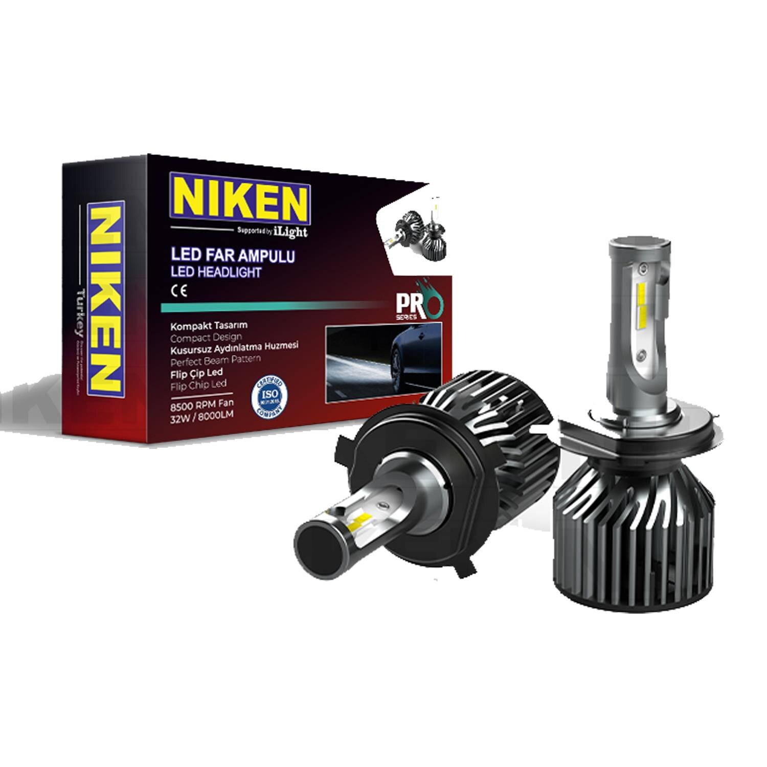 Niken Pro Serisi Flip Led Xenon Zenon H4 6500K - Slim Fan 549520082
